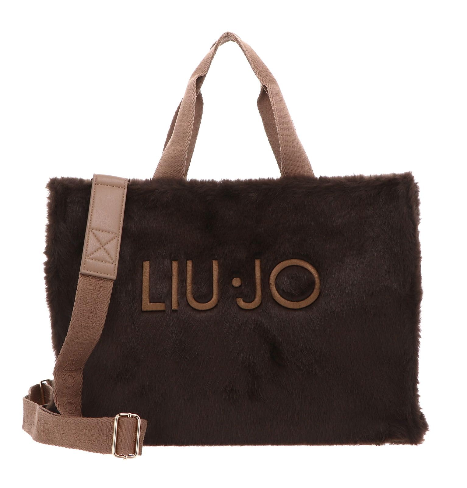 Liu Jo borsa shopper borsa a tracolla Fake Fur Tote Bag T. Moro marrone scuro