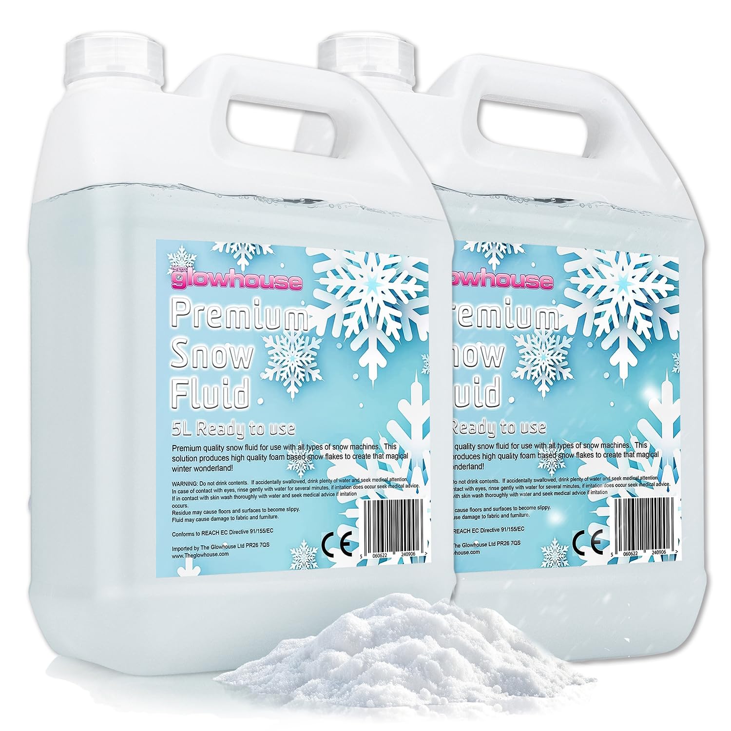 The Glowhouse 2 x 5 l Premium Snow Fluid Sztuczny Śnieg Maszyna Płyn (łącznie 10 l)