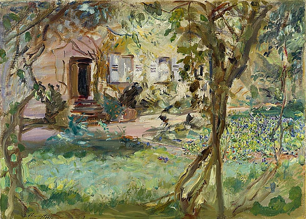 Tableau Toile Max Slevogt Jardin avec Pansy Bed Décoration Murale Salon 60x90cm