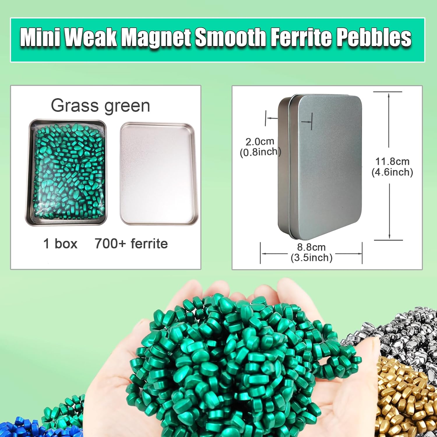 Magnetic Ferrite Putty Rock, More Than 700 Mini Weak Magnet Smooth Ferrite Pebbles, Small Magnetic Beads Fidget Adults Toys for Office,Tiny Magnet Balls Fidget Toys for Adults and ADHD