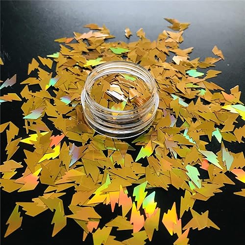 Miniatura 3 de Paquete de 0.35 ozpaquete  Lentejuelas con purpurina en forma de rayo  Festival Rave Belleza Maquillaje Cara Cuerpo Nail Art Decoración LB200