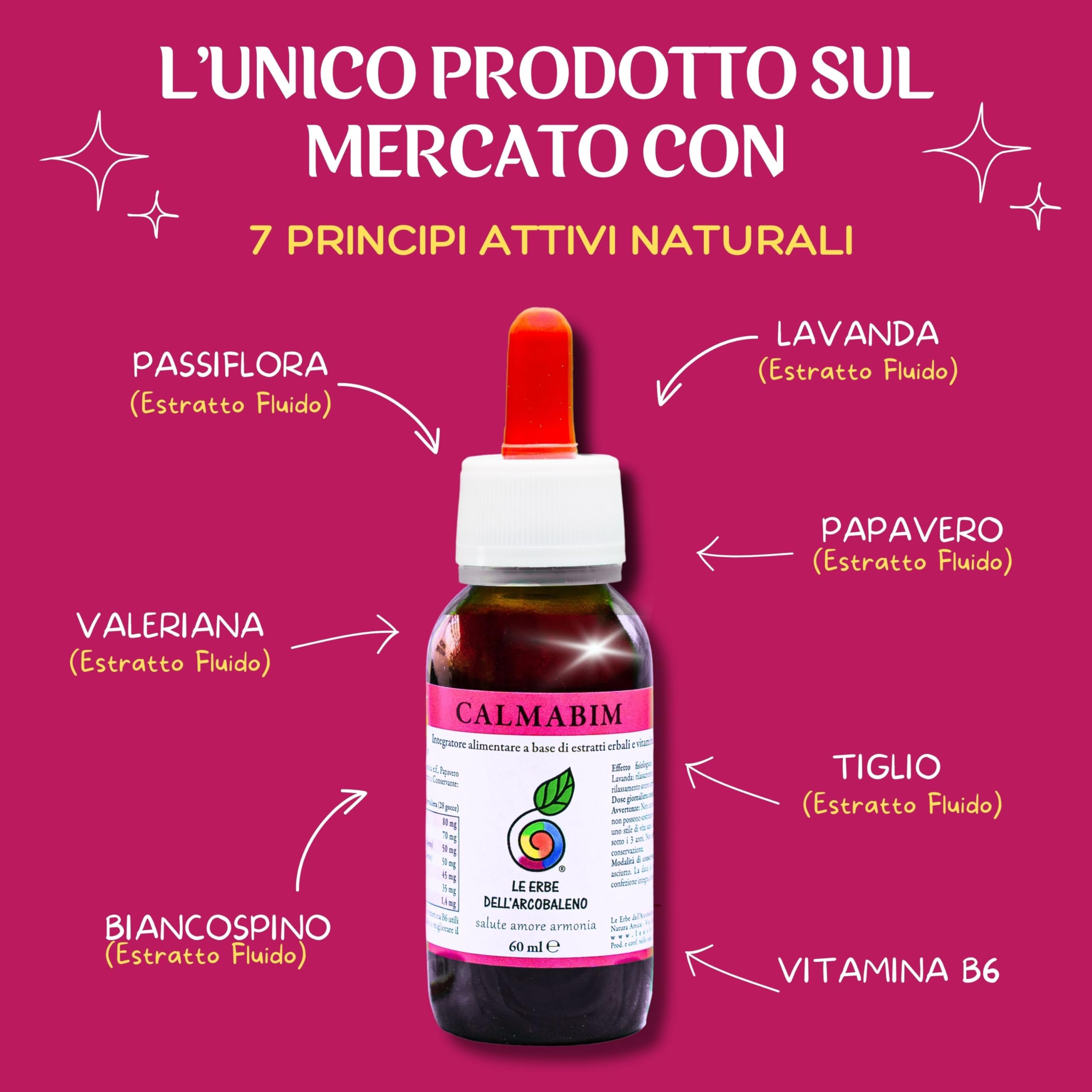 CalmaBim Gocce Per Dormire Bambini | Rilassamento Naturale Senza Melatonina Bambini | Favorisce un Sonno Tranquillo e Sereno | Passiflora, Camomilla, Vitamina B6 | Gusto Fruttato | Made in Italy 60 ml