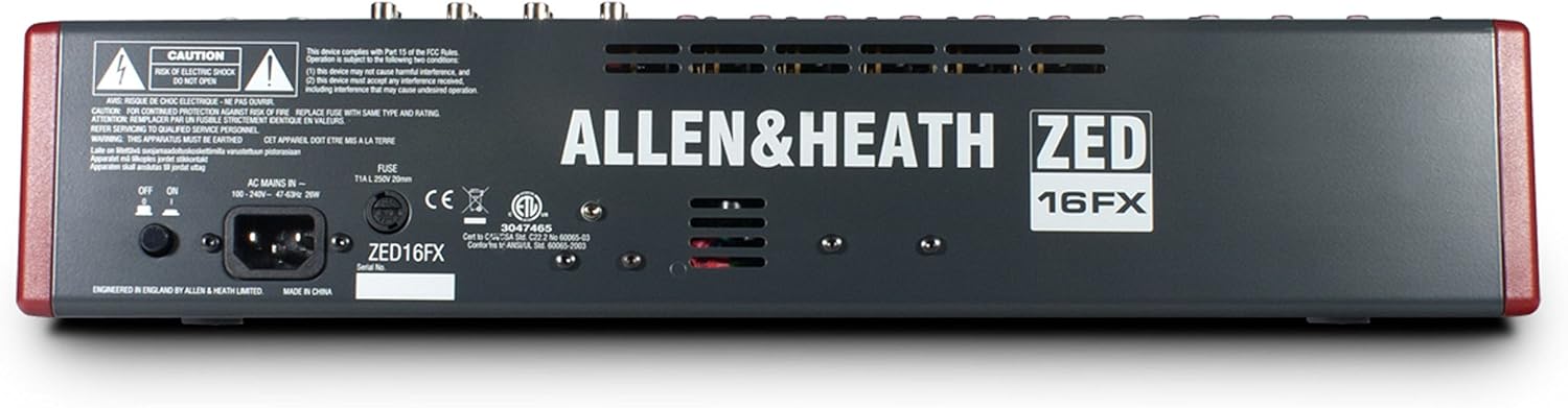 Allen & Heath ZED-16FX - 16-Channel Touring Quality Mixer with Onboard FX and USB I/O (AH-ZED-16FX)