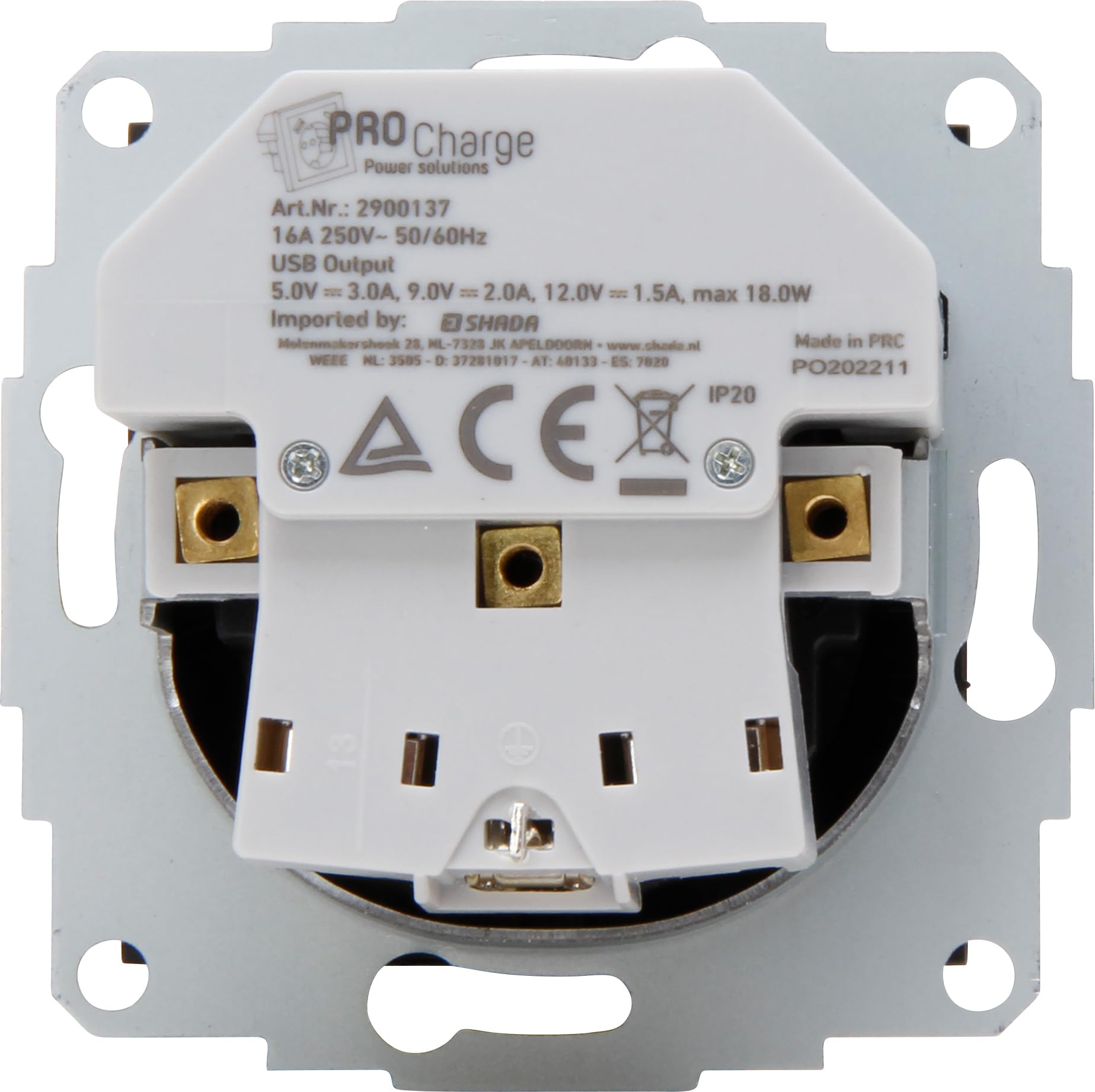 Kopp HK07 - Unterputz-Schutzkontakt Steckdose, USB A/C, Ausgangsstrom Ladebuchsen max. 3A, 5V, 55x55mm Abdeckungen,Nennstrom 16A, Bemessungsspannung 250V~, Farbe: schwarz matt