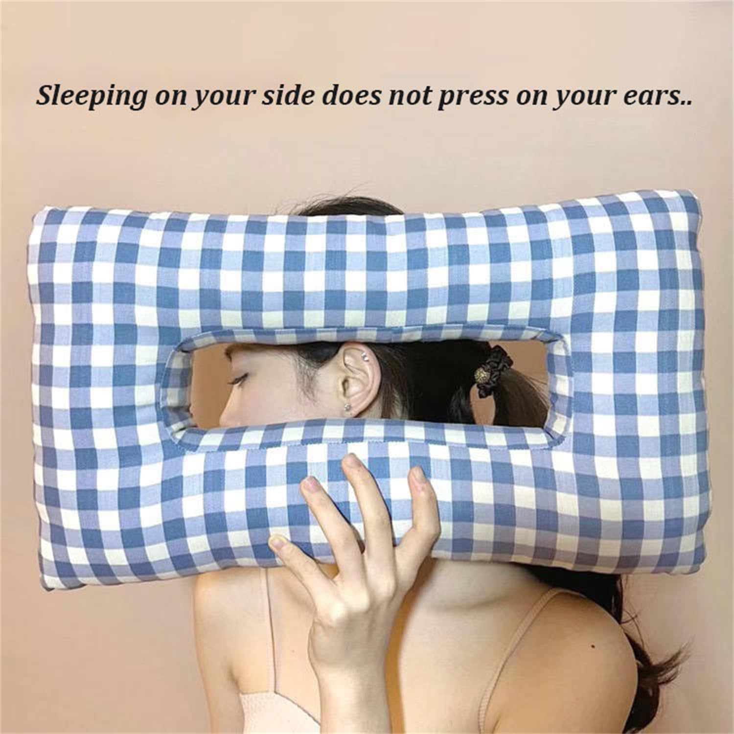 WSNCXFW Ear Hole Piercing Pillows,Mini ear hole pillow for side sleepers,Donut Pillow for Ear,Adjustable Memory Foam Pillow,Ear Guard Protector,CNH Ear Pillow,D