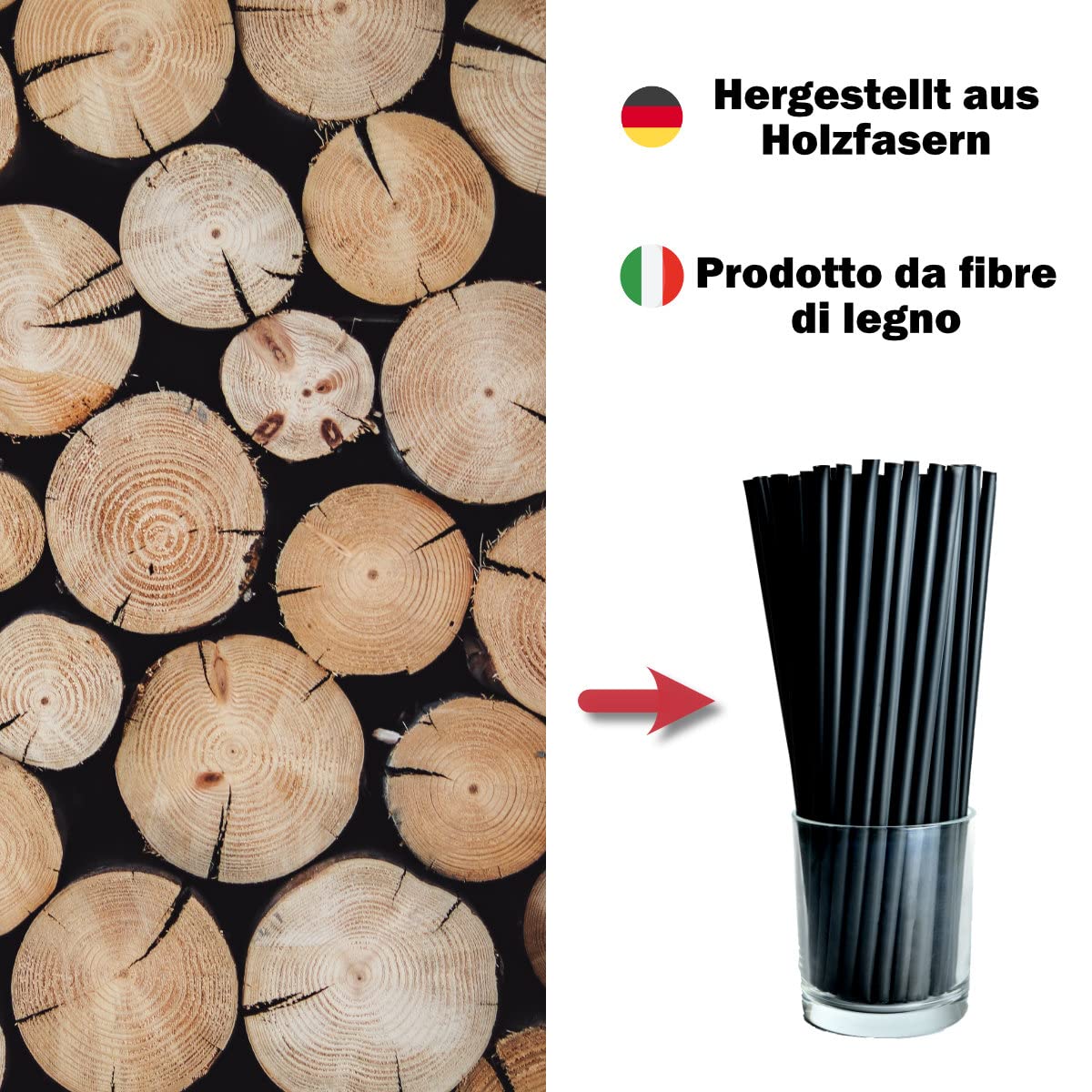 1000 Cannucce Nere Biodegradabili In Lignina - 15cm X 8mm - Per Cocktail, Bar E Casa - Foto 8