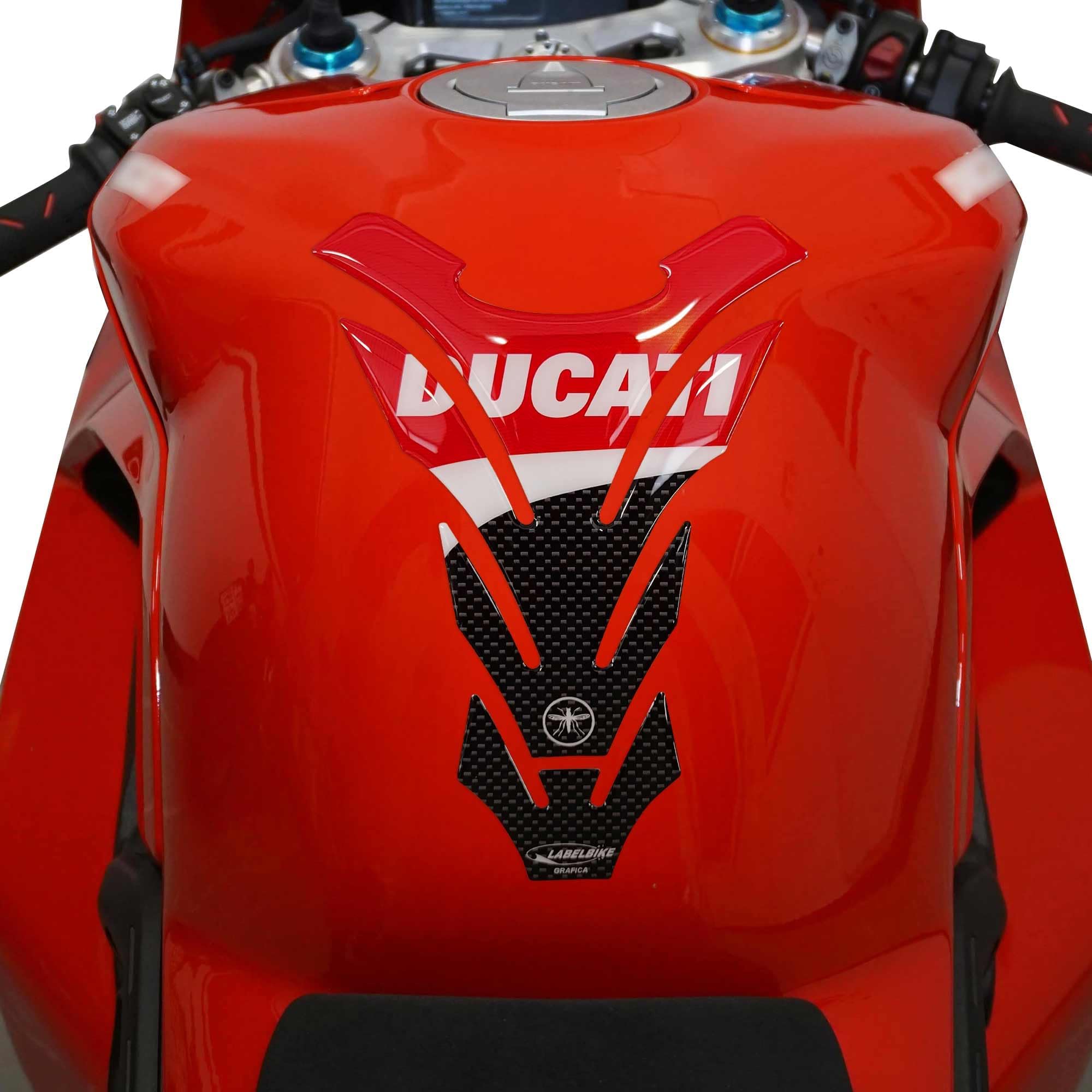 labelbike - 3D Sticker Motorcycle Tank Pad Protection and Decoration in Resin compatible with DUCATI Corse