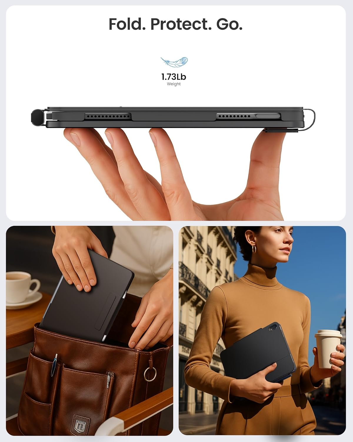 typecase Edge+ iPad 11th 10th Gen Case with Keyboard (11" 2025 A16 & 10.9" 2022) – Magic Keyboard-Style with RGB Backlit & Trackpad, Slim Protective Case, Magnetic Stand, Multi-Mode – Space Black - Image 7