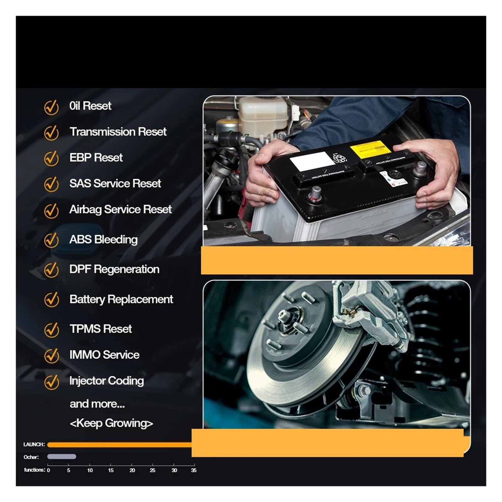 Pełne narzędzia diagnostyczne systemu Skaner OBD2 Aktywny test Kodowanie ECU 31+ Reset,Przyjazny dla użytkownika