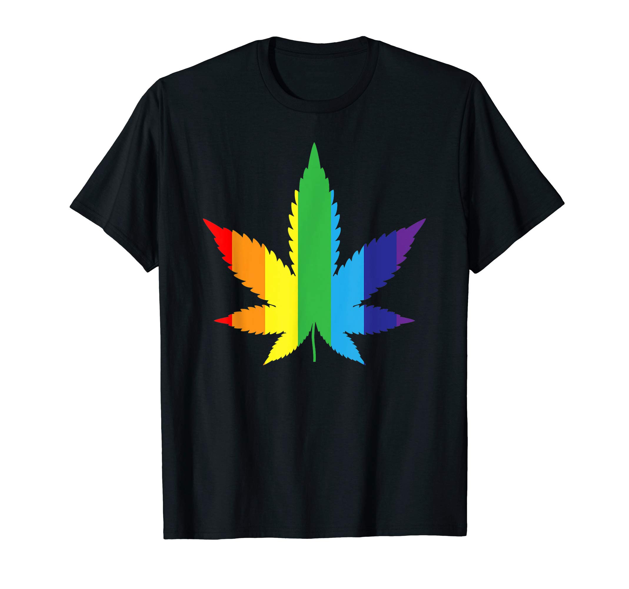 Marijuana Rainbow Gay Flag Bud Weed Leaf Shirt Art Gay Pride T-Shirt