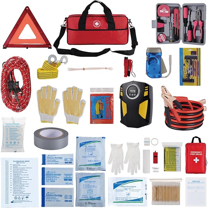 Kit de seguridad de emergencia para automóvil todo en uno (rojo) miniatura 5