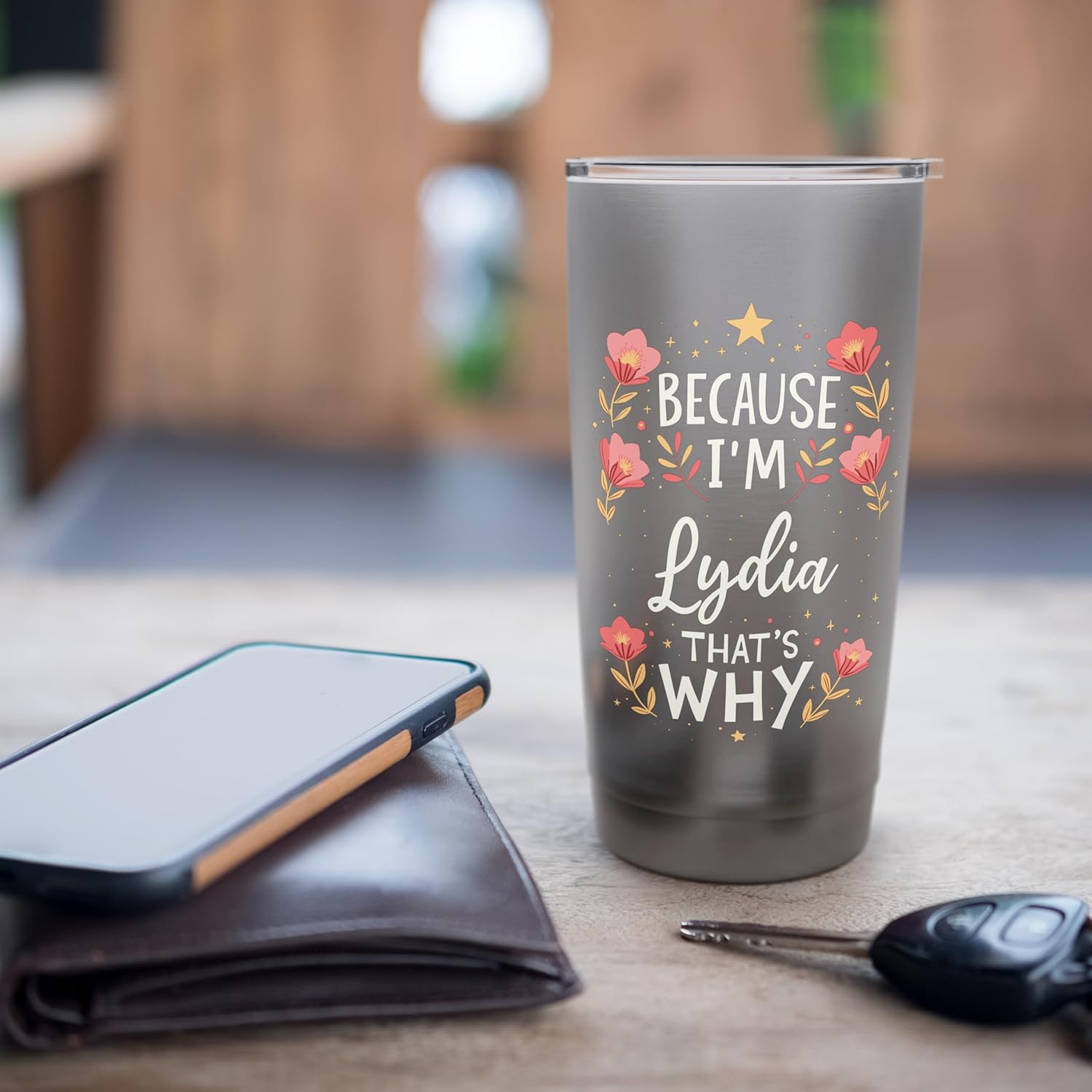 Women Because I'm Lydia That's Why Woman Name Stainless Steel Insulated Tumbler - Image 7