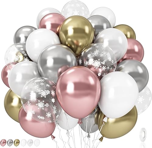 Vista 117 de Globos de color rosa pastel y morado, globos de confeti rosa claro de 12 pulgadas con globos de látex lila metálico para niñas y mujeres, mariposa