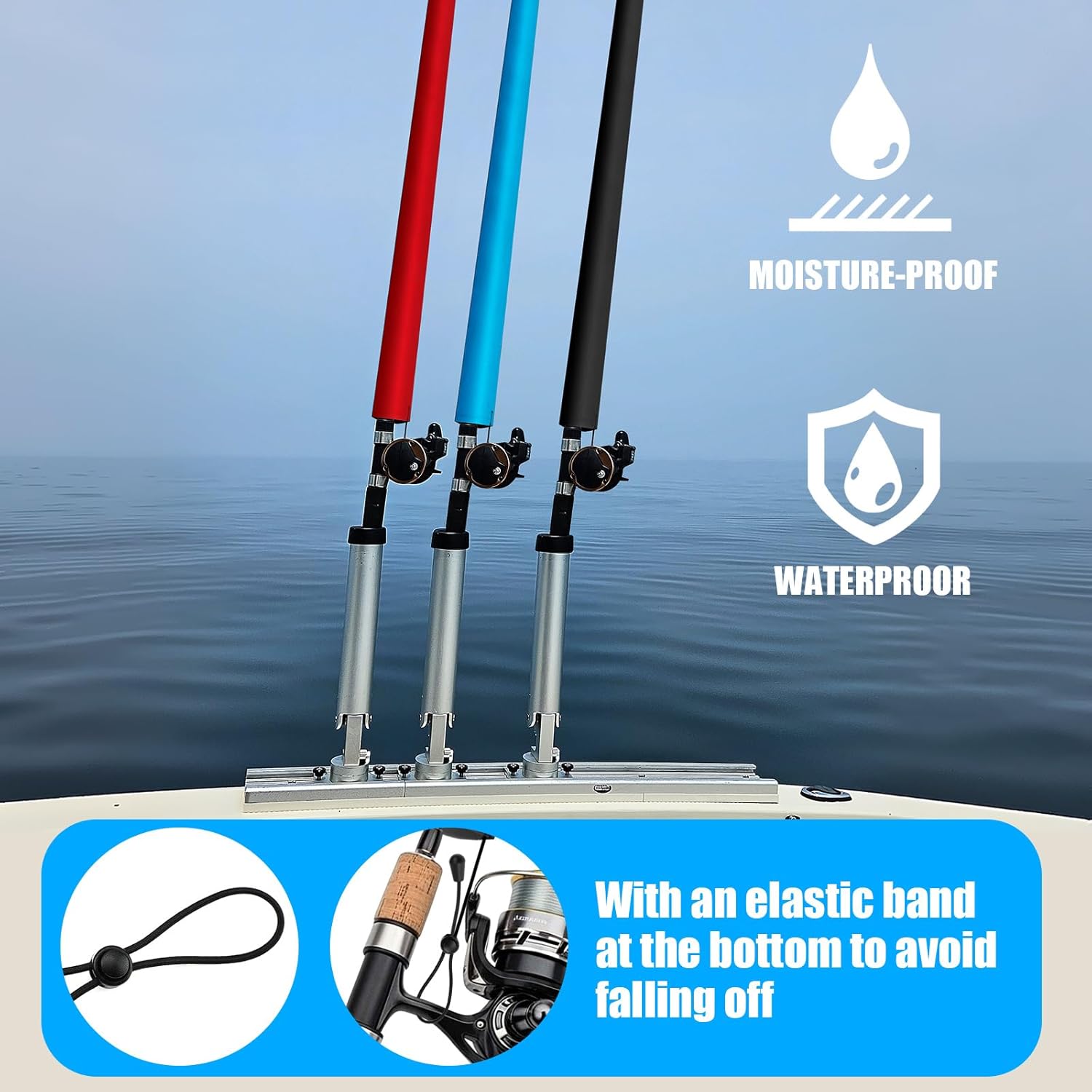 Neoprene Fishing Rod Sleeve Rod Socks Puncture Resistant Fishing Rods Cover for Storage and Transportation Protective Case for Casting Trolling Spinning Rods