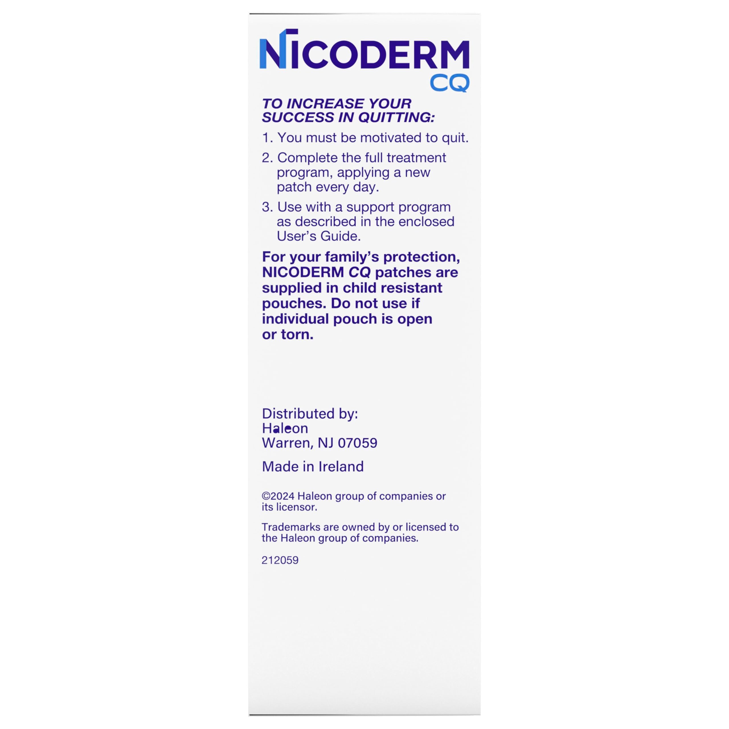 NicoDerm CQ Nicotine Patches to Help Stop Smoking with Behavioral Support Program, 14mg, Step 2-21 Count