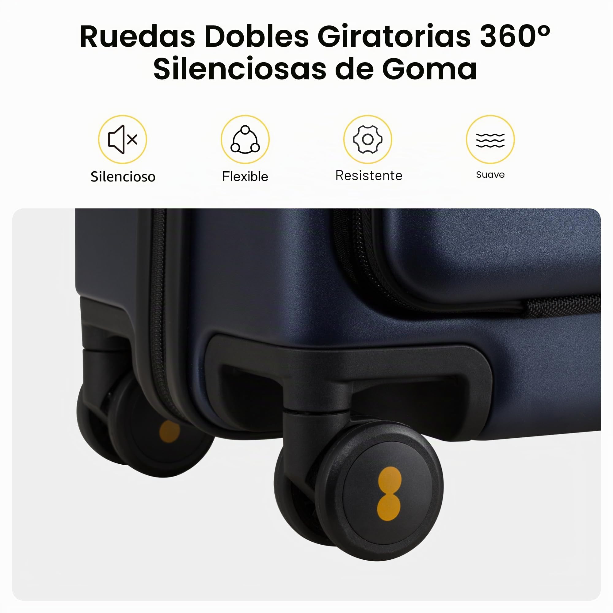 LEVEL8 Maleta Cabina Compartimento PC Rígido TSA 4ruedas 55cm, 38L,Azul | 4ruedas Silenciosa,Policarbonato