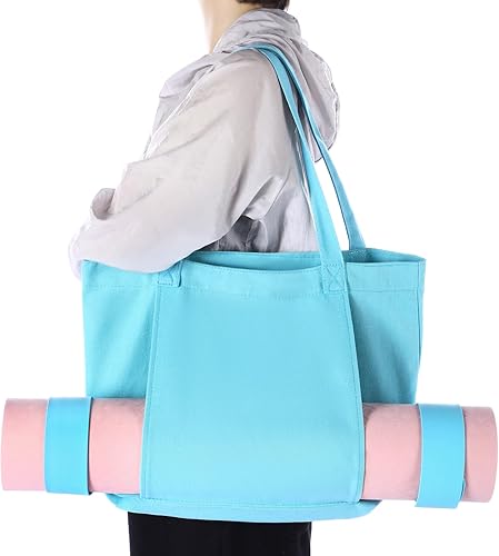 Miniatura 6 de Juego de bolsa de yoga para mujer, incluye esterilla de yoga, bolsa de mano, banda de resistencia para glúteos, calcetines deportivos