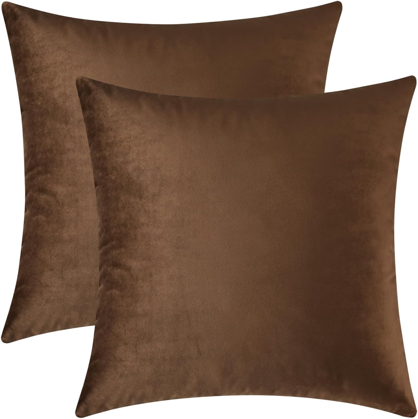 Mixhug Decorative Throw Pillow Covers, Velvet Cushion Covers, Solid Throw Pillow Cases for Couch and Bed, Moss Green, 26 x 26 Inches, Set of 2