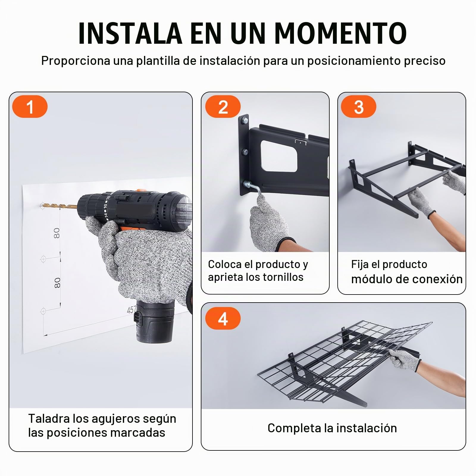 VEVOR Estantes Flotantes de Pared para Garaje, 122 x 61 cm, Juego de 2 Piezas, Gran Superficie Útil, Carga de 227 kg por Estante Colgante de Metal para Herramientas, para Tiendas, Garajes, Almacenes