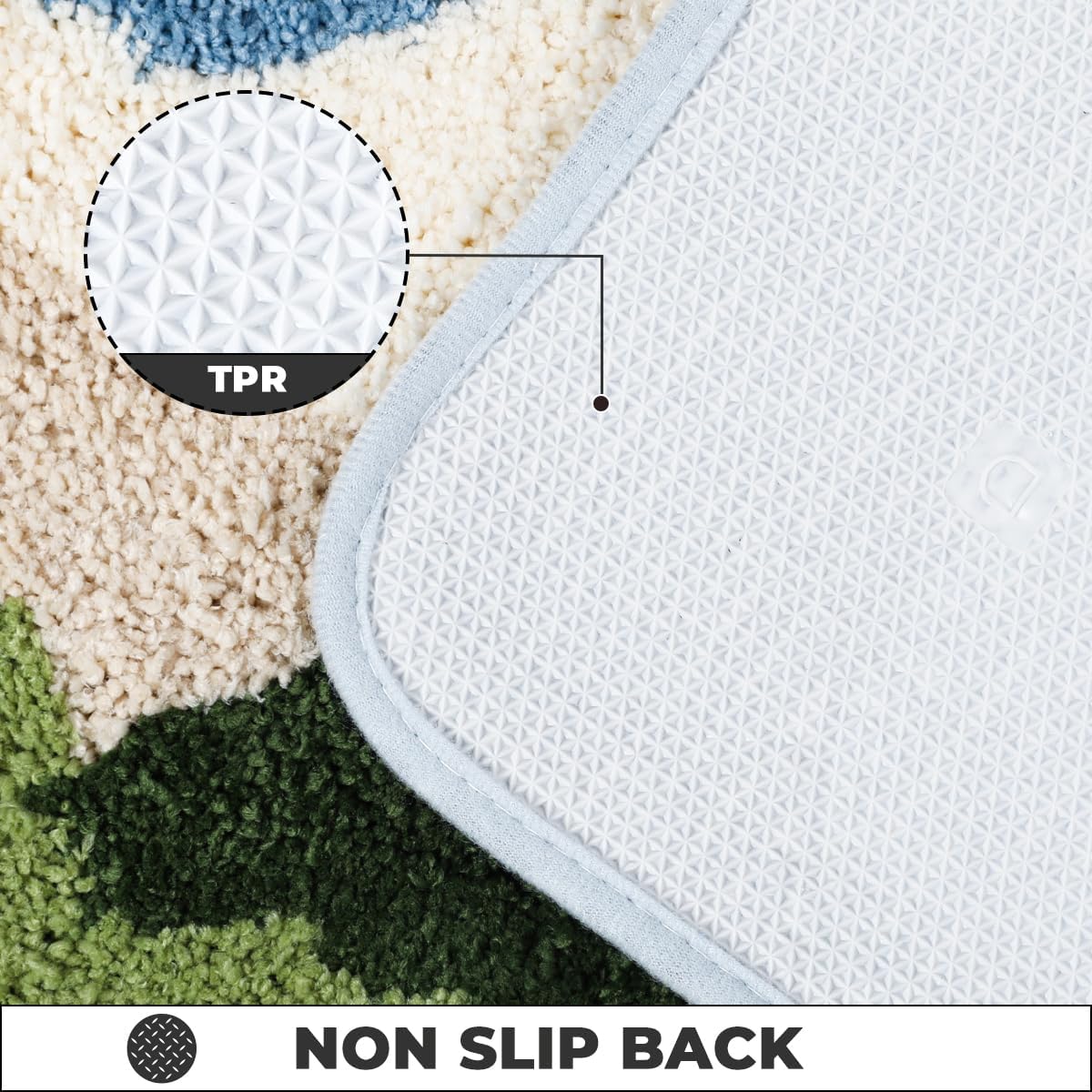 Bathroom Mat Super Absorbent Fluffy Microfiber Bath Rug Non Slip and Machine Washable Bath Mat for Bathroom, Bedroom and Living Room (Green, 31"x20")