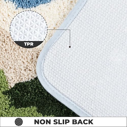 Miniatura 5 de Tapete de baño súper absorbente de microfibra esponjosa, antideslizante y lavable a máquina, tapete de baño para baño, dormitorio y sala de estar