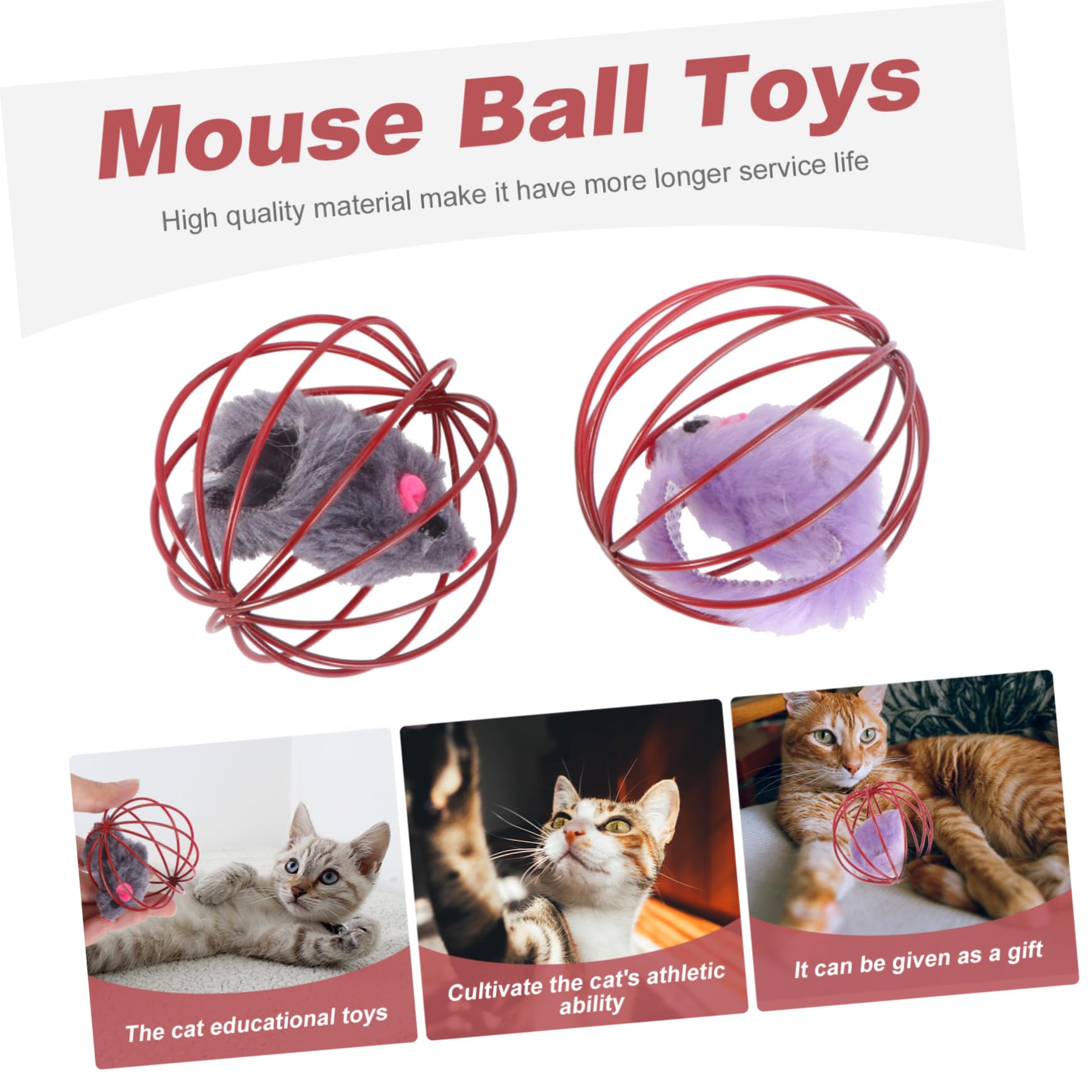 FRCOLOR 15 Piezas De Juguete De Ratón Enjaulado Juguetes De Ratones para Gatos Jaulas para Cachorros Juguete De Pelota De Ratón Juguetes para Cachorros Jaula De Juguetes para Mascotas