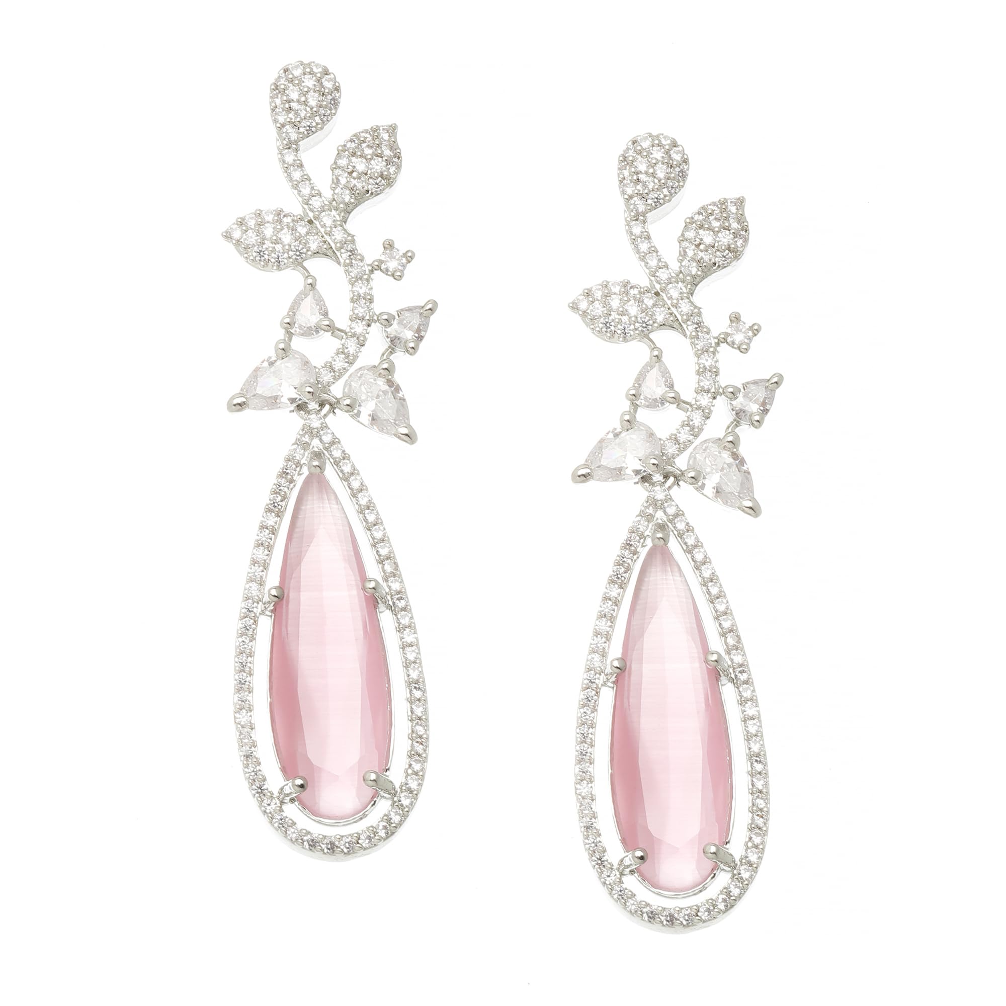 See full amazon price history chart for ZENEME Rhodium-Plated American Diamond Studded Teardrop & Leaf Shaped Drop Earrings For Girls and Women (Pink) ZENEME Rhodium-Plated American Diamond Studded Teardrop & Leaf Shaped Drop Earrings For Girls and Women (Pink) (B0CGF68GXW) Amazon Price History, Amazon Price Tracker