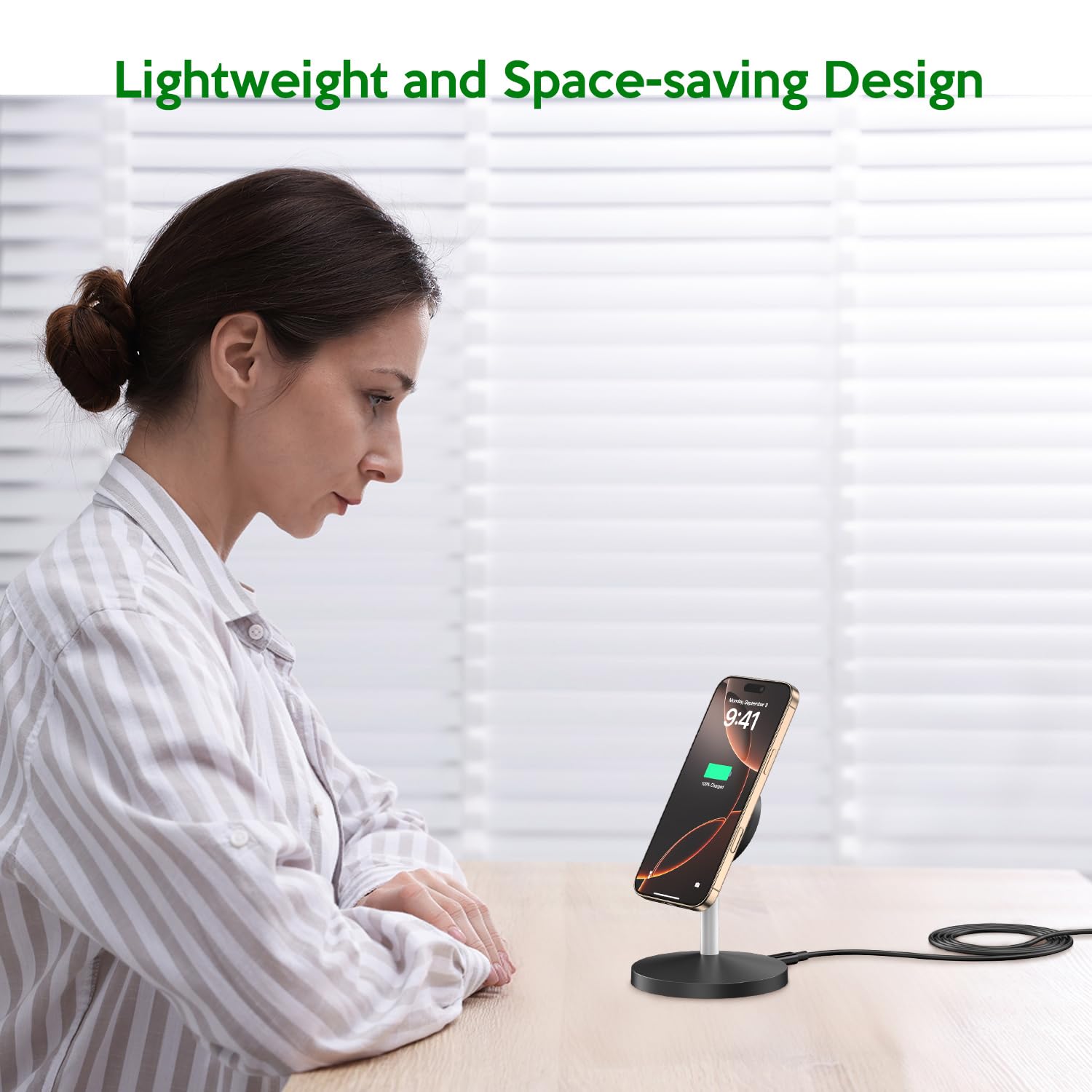Confezione da 2 supporti magnetici senza fili, cavo USB C lungo 1,8 m + blocco di ricarica USB C + stazione wireless Apple Magsafe da 15 W per iPhone 16 Pro/16 Plus/16 Pro Max/15/14/13/12/AirPods