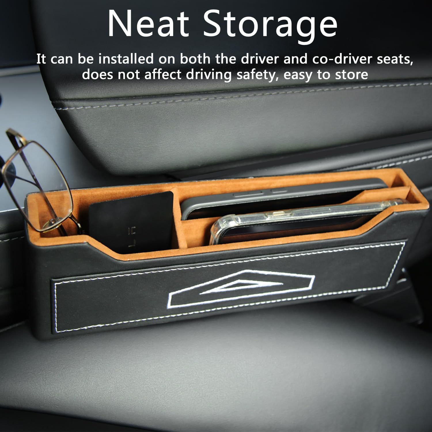 TOPABYTE Car Seat Gap Filler Organizer for Cybertruck Storage Box Console Pocket Seat Catcher Crevice for Tesla Model 3/Y/S/X Interior Accessories Upgrade and Thicken, 1 Pack