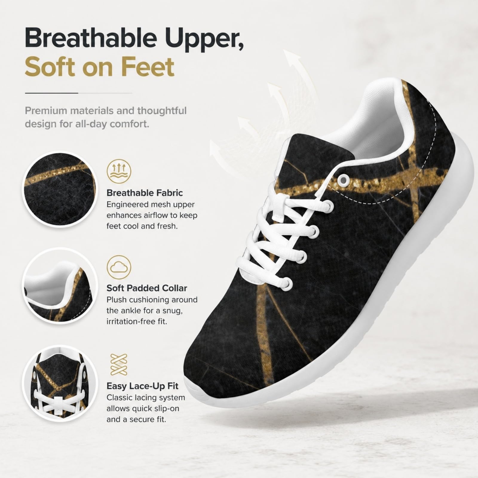 ENEN Zapatillas Deportivas Hombre Mujer Ligeras 36-46 EU | Malla Tenis Transpirable Calzado de Running Antideslizante para Gimnasio y Caminar Zapatos de Deportes Cómodos