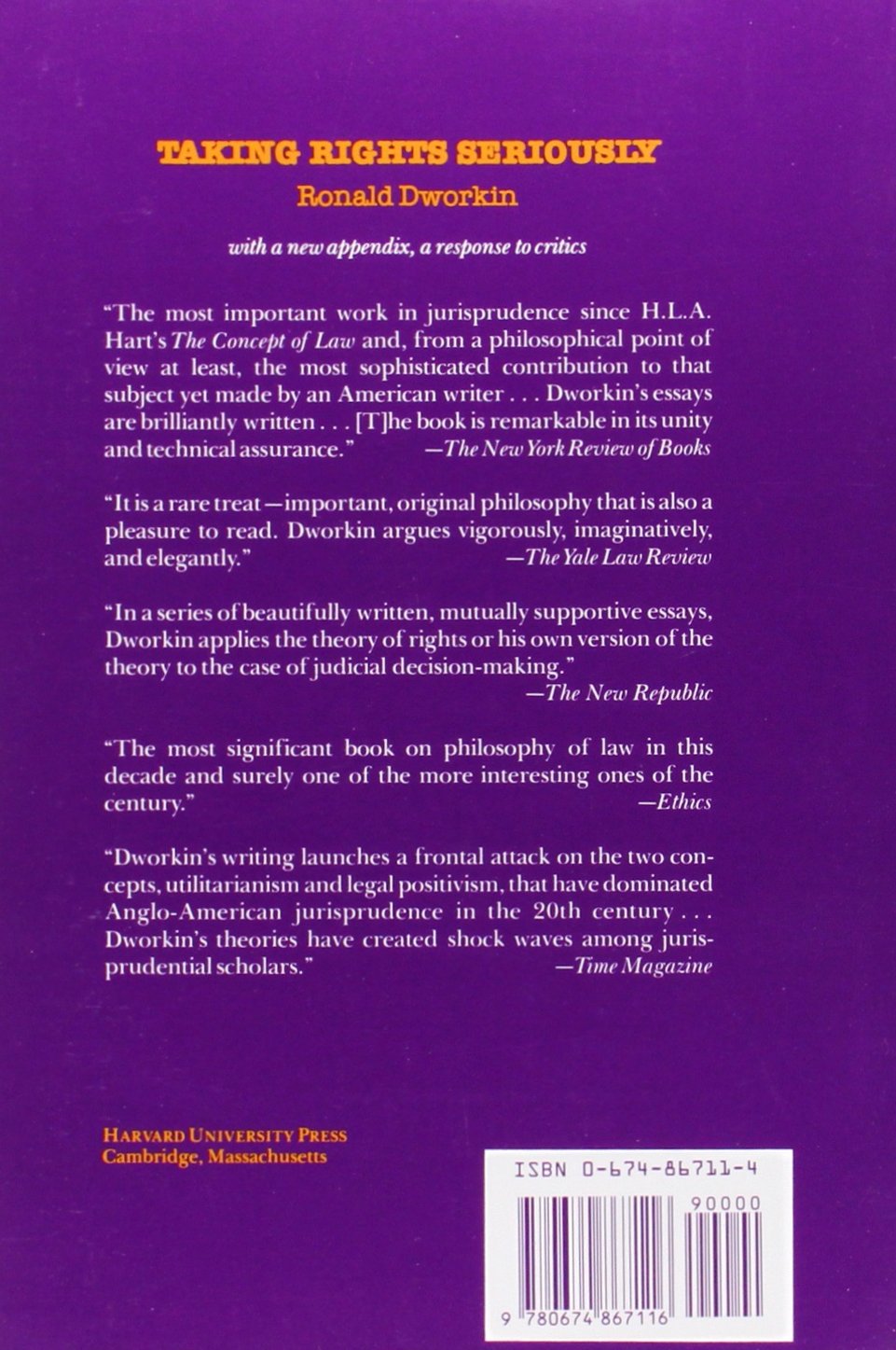 Taking Rights Seriously: With a New Appendix, a Response to Critics