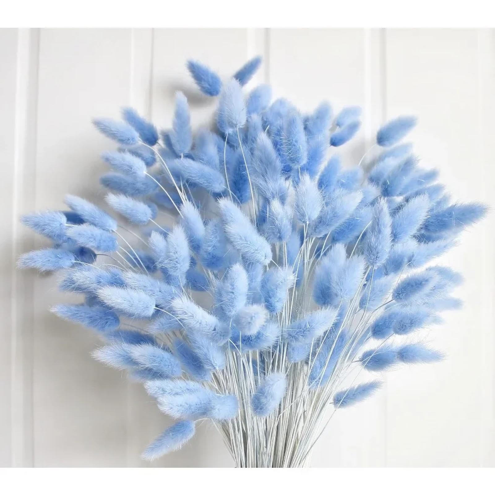 Flores secas de Cola de Conejo,100 Piezas 45cm Colas de Conejo Flores secas Pampas Hierba decoración Boho Cola de Conejo Ramo de Hierba Decoraciones de Mesa de Boda Blanco