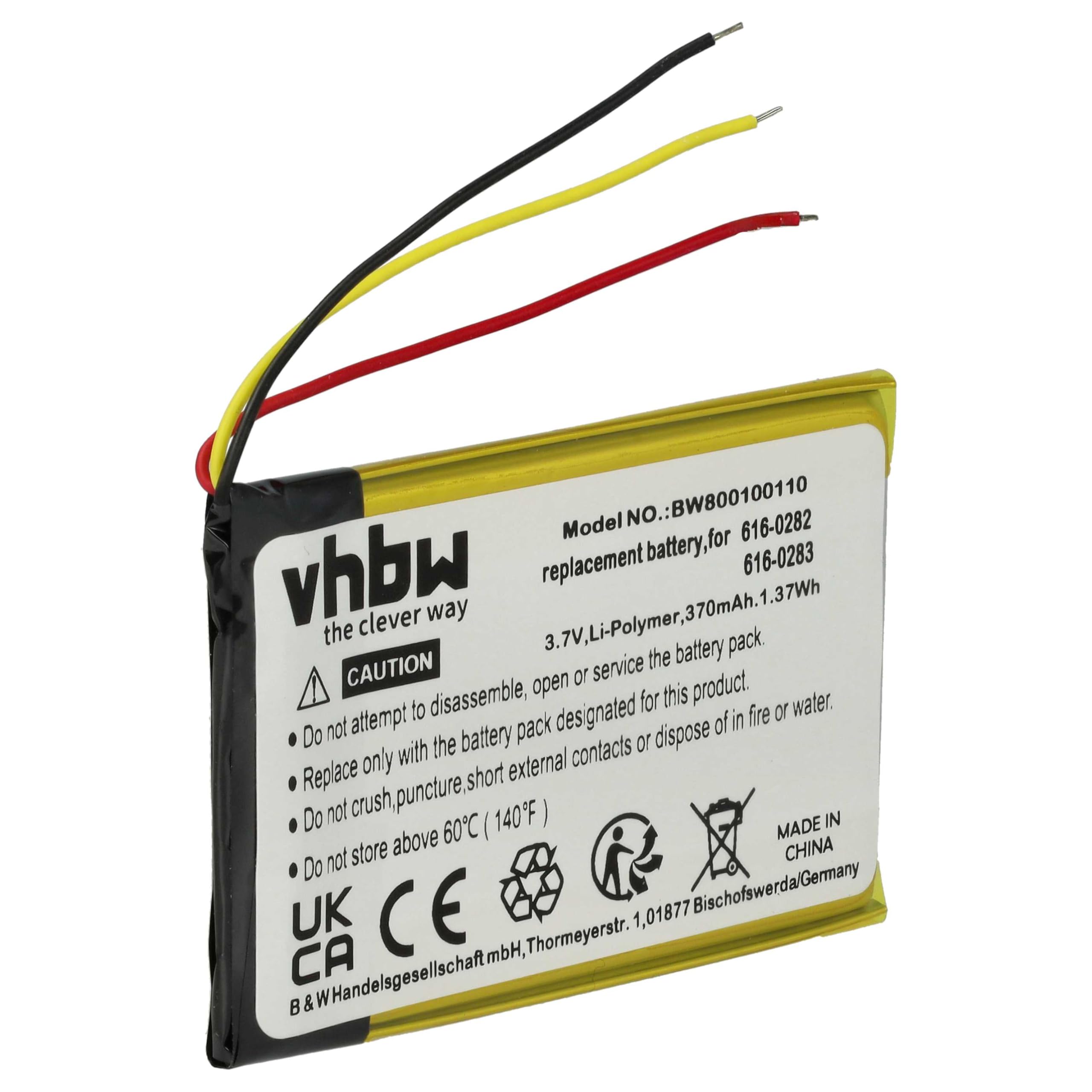 vhbw 1 x bateria kompatybilna z Apple iPod Nano 2G | A1199, 2. generacji, MA004LL/A, MA005LL/A odtwarzacz MP3 (400 mAh, 3,7 V, litowo-polimerowy)