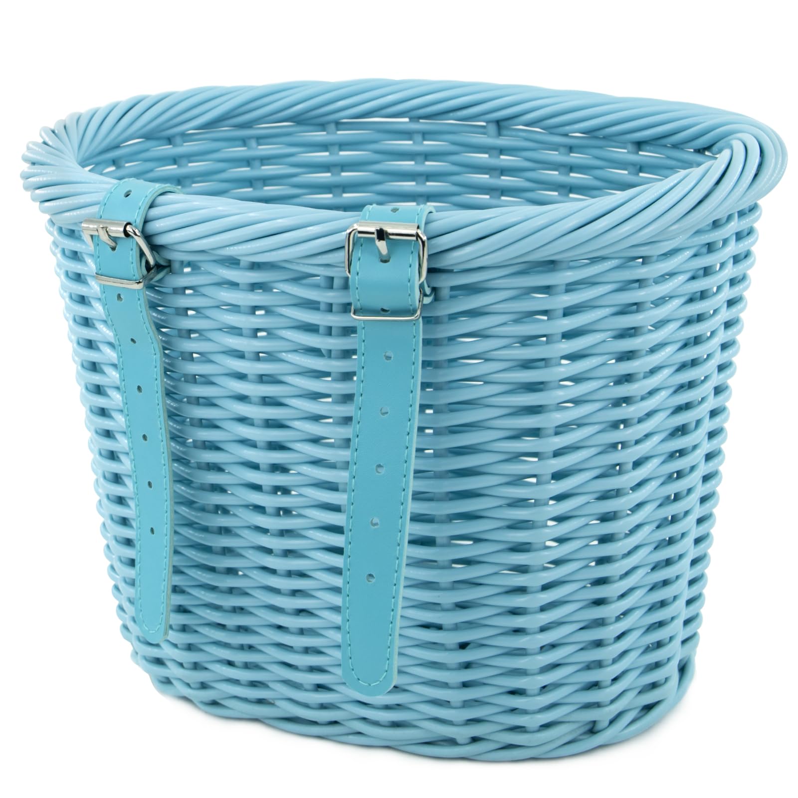 ZUKKA Panier de vélo tissé pour vélos adultes/enfants avec sangles en cuir réglables - Panier de rangement étanche - Multicolore