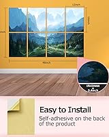 Vista 7 de 5 Pack Acoustic Panels,48x24x0.4 inch Acoustical Wall Panels,Large Soundproof Panels,Self-Adhesive Sound proof panels for walls,Acoustic Treatment