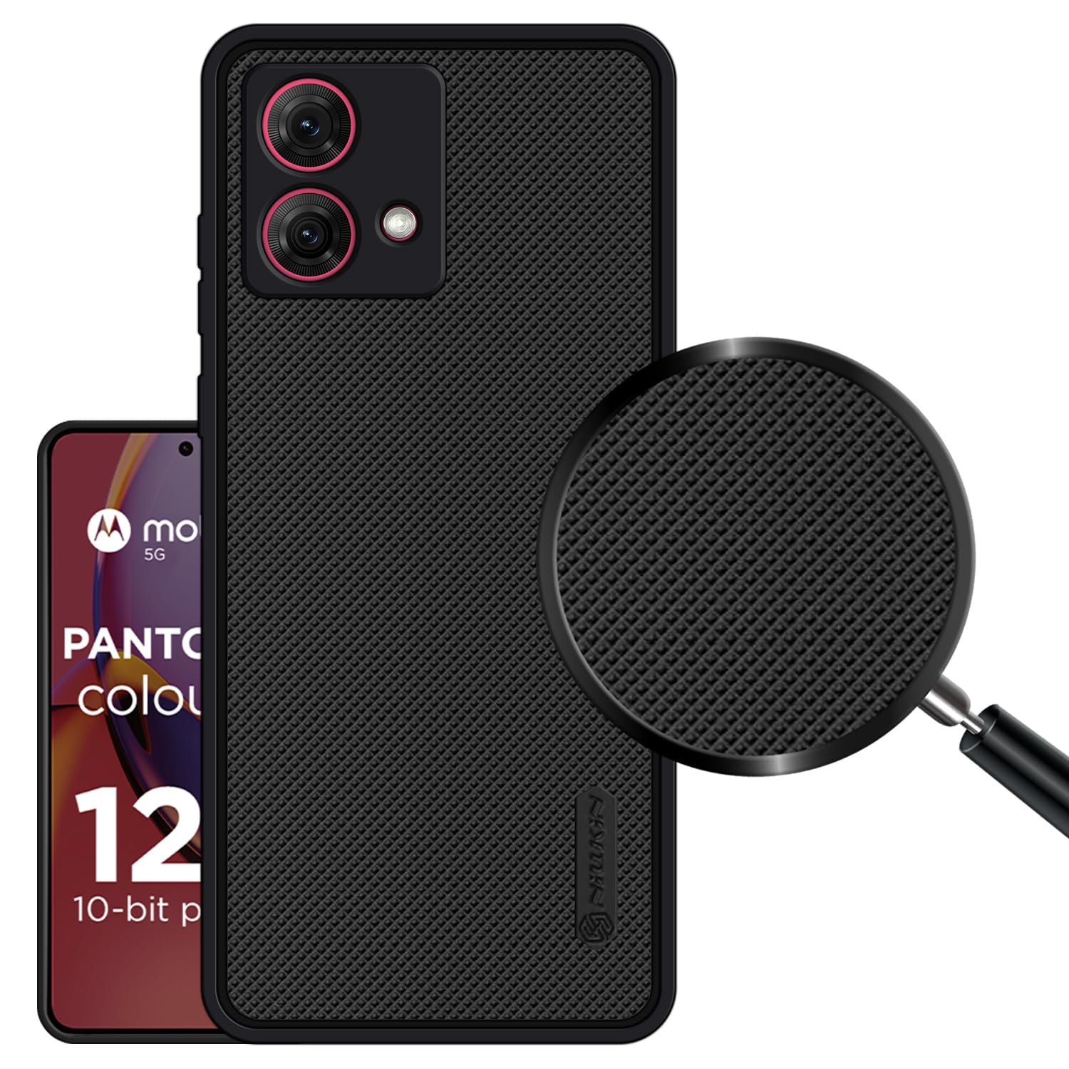 VIDO Silicone Super Frosted Raised Camera Protect Soft Back Case Cover for Motorola Moto G84 5G, Black