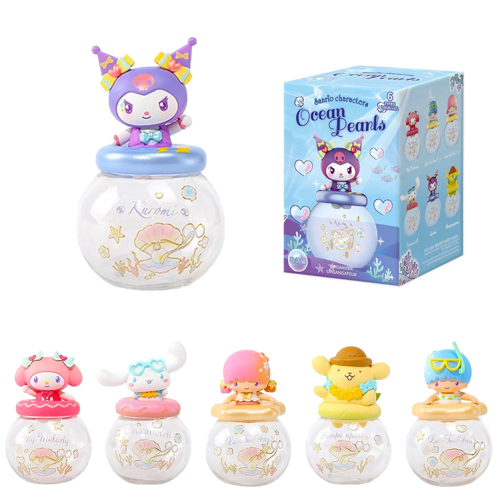 MINISO Sanrio Blind Box Ocean Pearl Series Chromi Blind Box Figure 2.5 Inch My Melody Random Design Sanrio Blind Box Toy for Collectible Figures Birthday Gift 1pcs