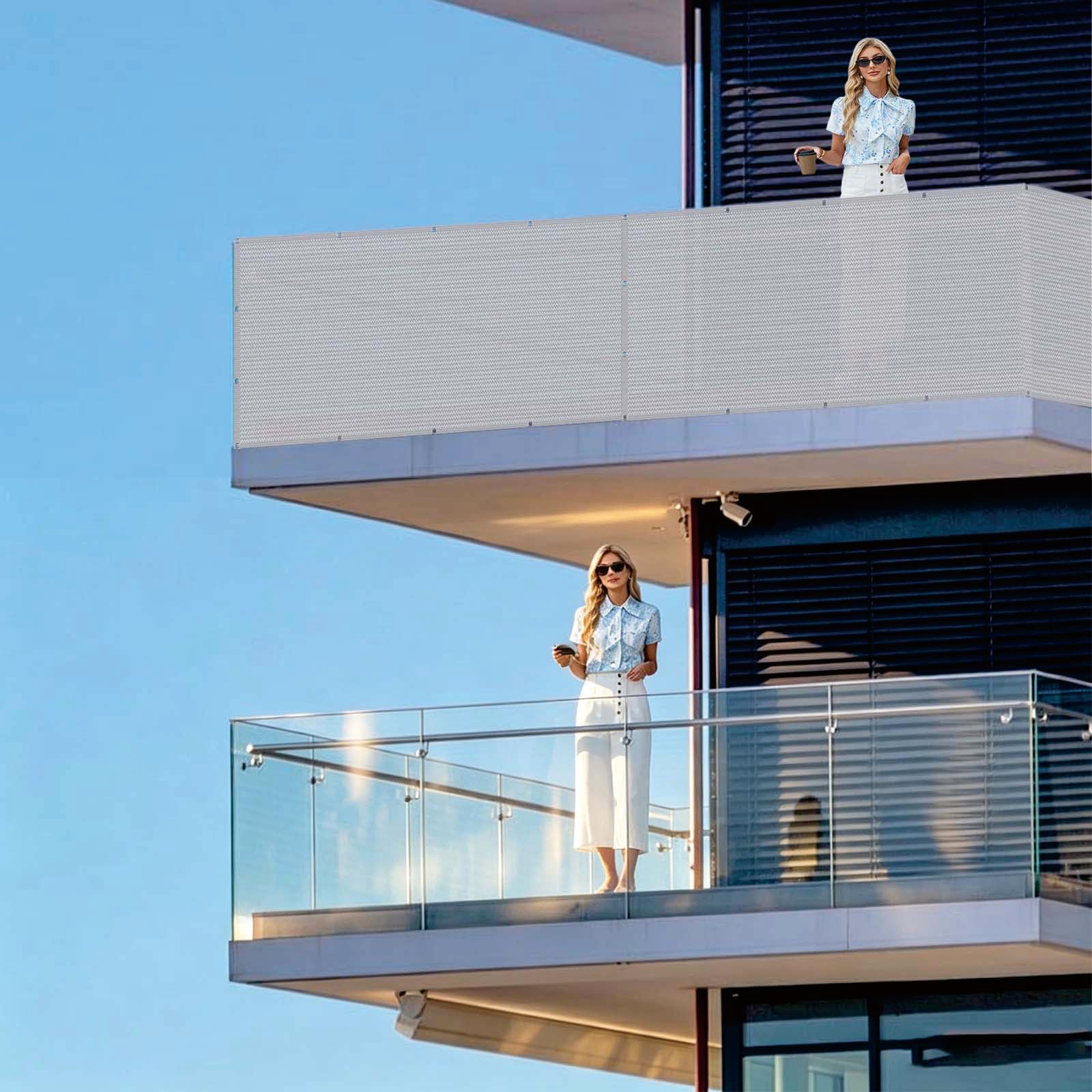 Brise vue pour balcon anti-UV et résistant au vent filet HDPE