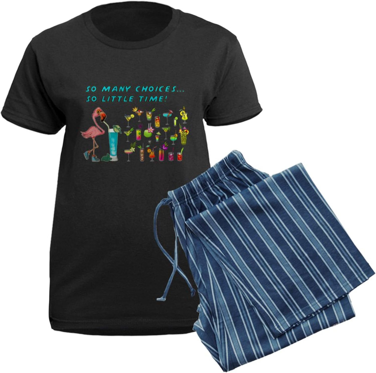 CafePress Flamingo Happy Hour Pajamas Womens Novelty PJ Sleepwear