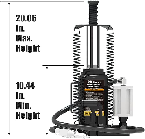 Miniatura 8 de Torin Gato hidráulico de doble pistón para botella de coche con medidor de presión y liberación lenta, 32 toneladas (64,000 libras), rojo,