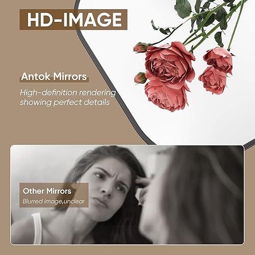 Miniatura 2 de Antok Espejo de longitud completa, espejo de pie de 81 x 41 pulgadas, espejo grande de pie en forma de arco, espejo de cuerpo completo con soporte
