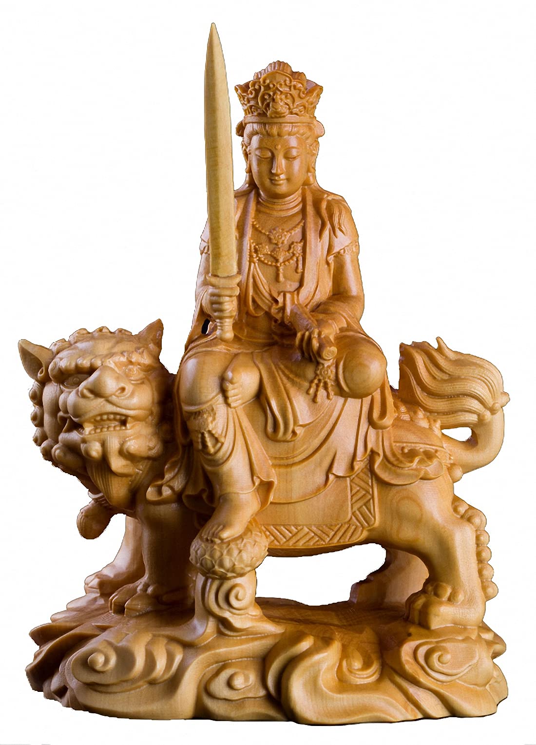 文殊菩薩像　木彫 仏像 販売 龍祥-Ryusho- | 仏像や木彫り・縁起物などの販売