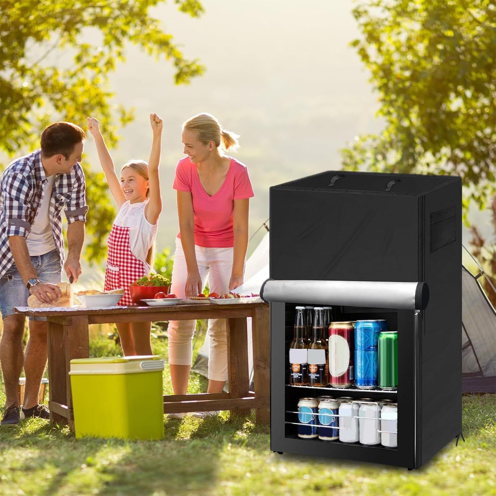 Kühlschrank Schutz Für Draußen - Schutzabdeckung für Kühlschrank,Hülle Mit Magnetverschluss UV-Schutz Und Reißverschluss Für Studentenwohnheim Küchenbereich Camping Und