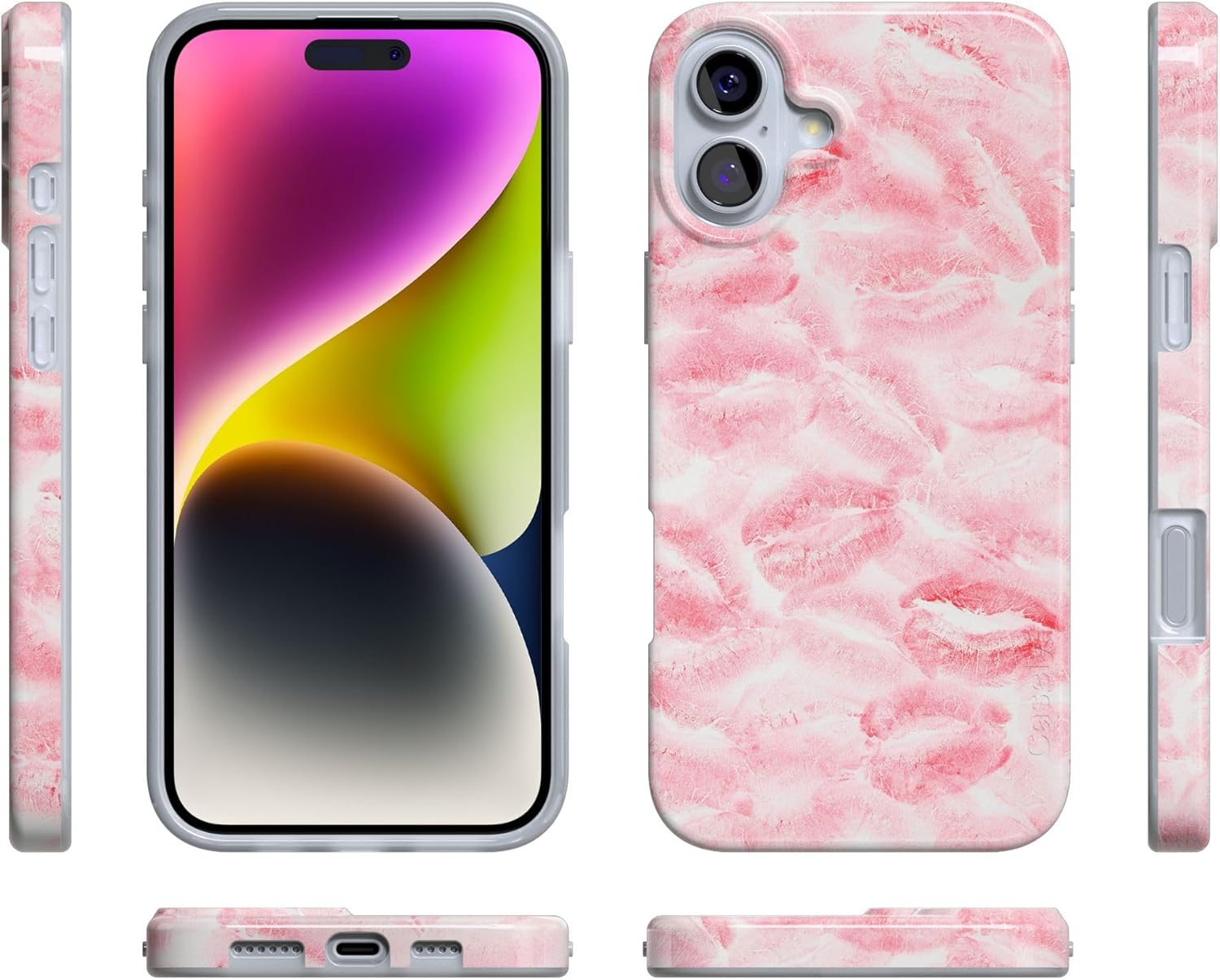Casely iPhone 16 Plus Case | Sealed with a Kiss | Pink Lipstick | Compatible with MagSafe | Classic Ultra Thin Design