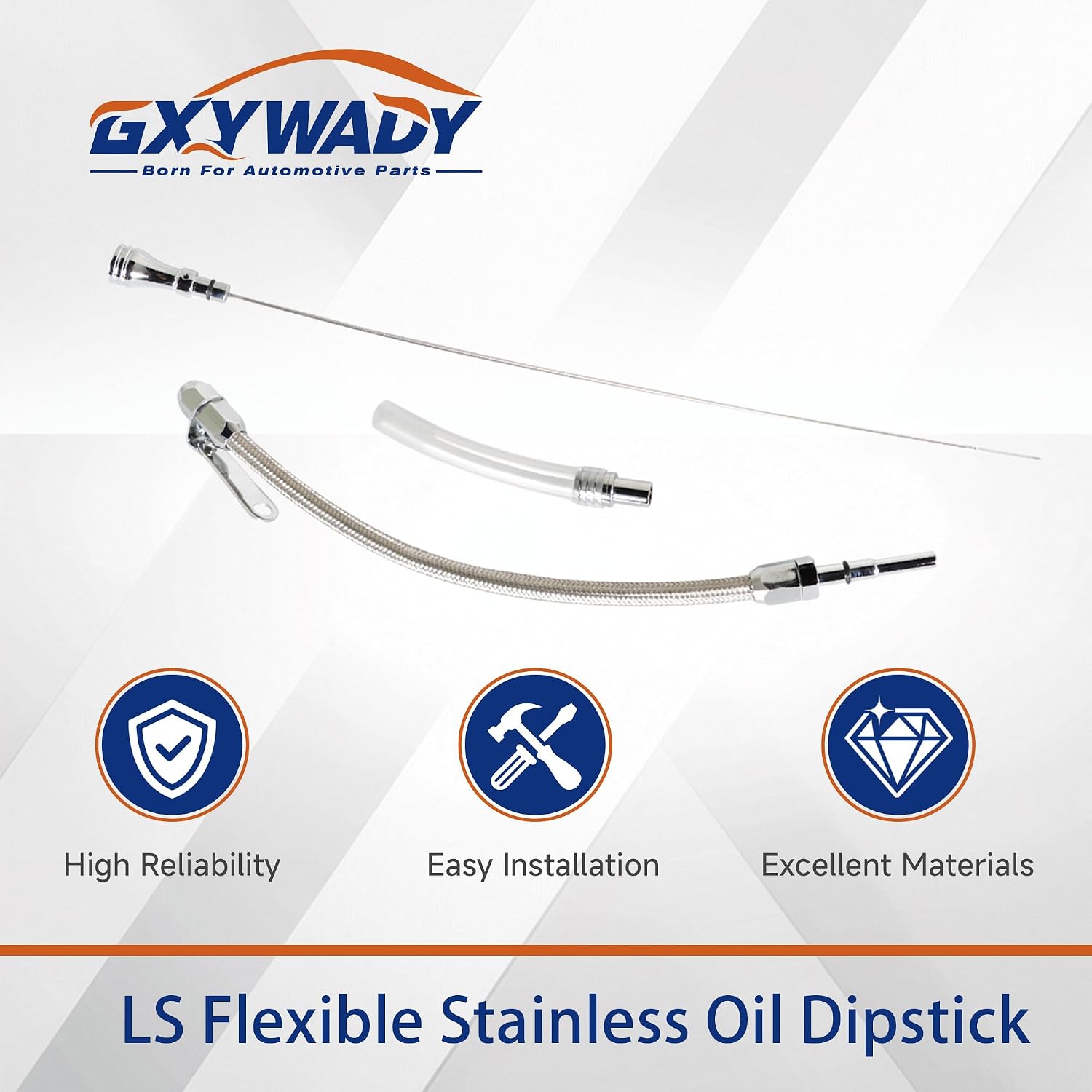 GXYWADY LS Flexible Stainless Oil Dipstick Replacement for LSX LS1 LS2 LS2 LS6 4.8L 5.7L 6.0L 6.2L Engines