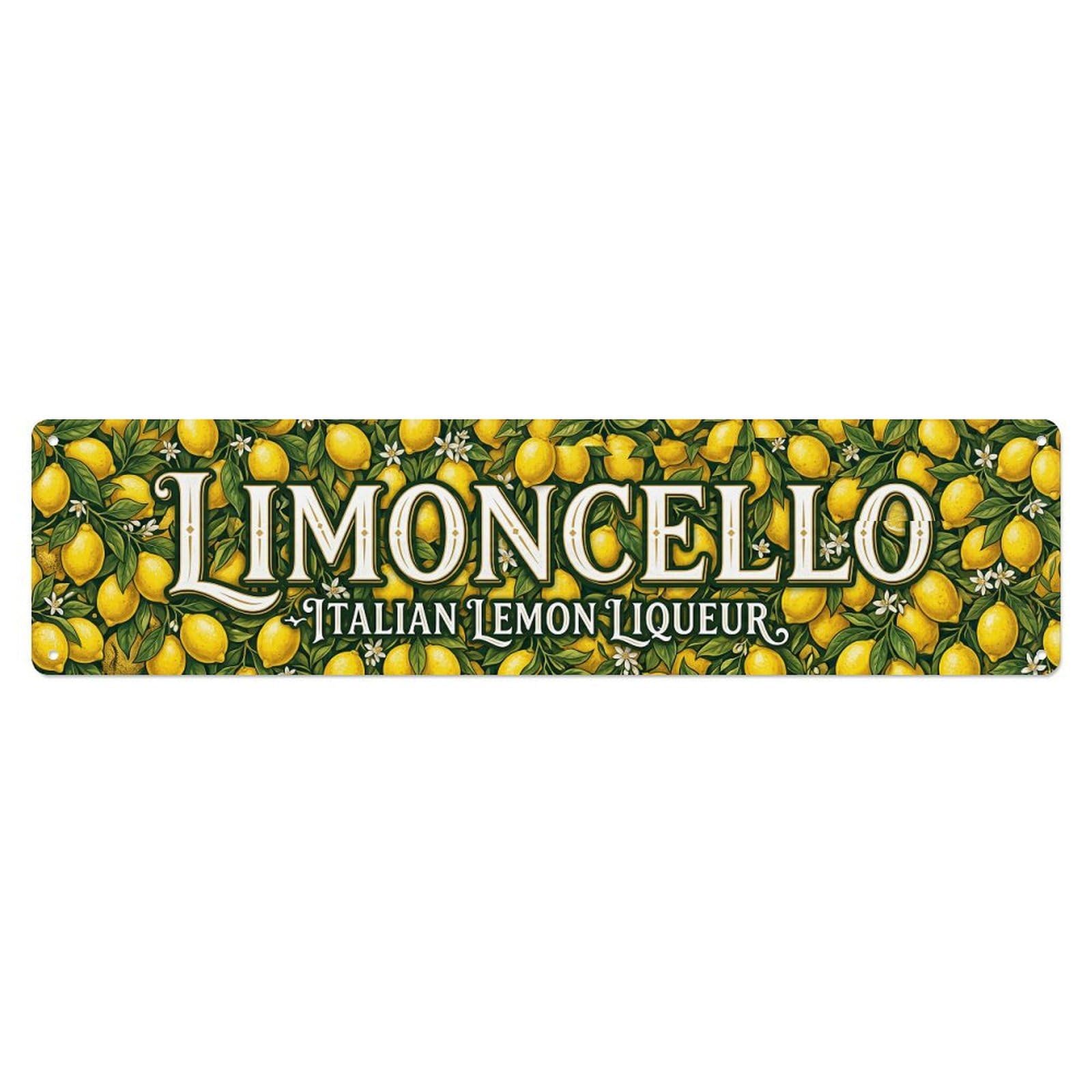 Gtthok Vintage Style Vintage Limoncello Lemon Grove Italian Metal Tin Sign Plaque Wall Decor For Cafe, Club, Garden Metal Poster 4X16inch