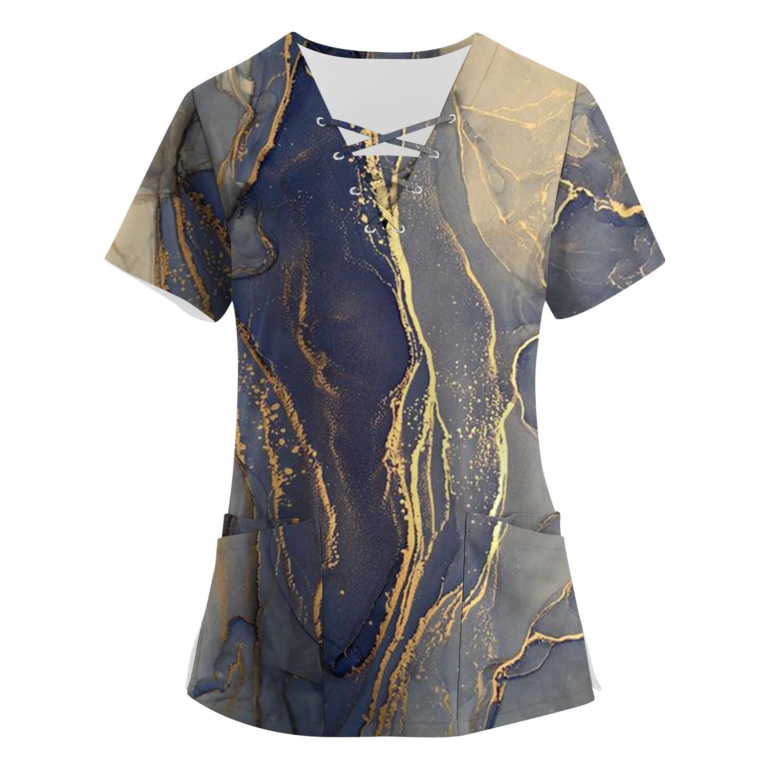 Womens Printed Scrub Tops Stretchy Scrubs for Women Set Animal Scrubs Scrub Tops