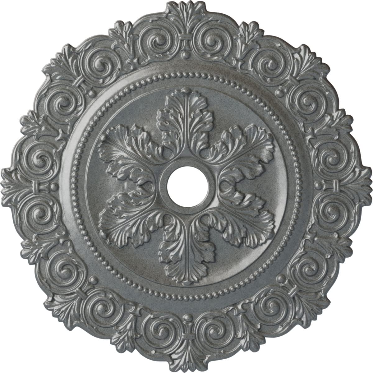 Médaillon de plafond ornemental style ancien cuivre patiné pour rosace de lustre