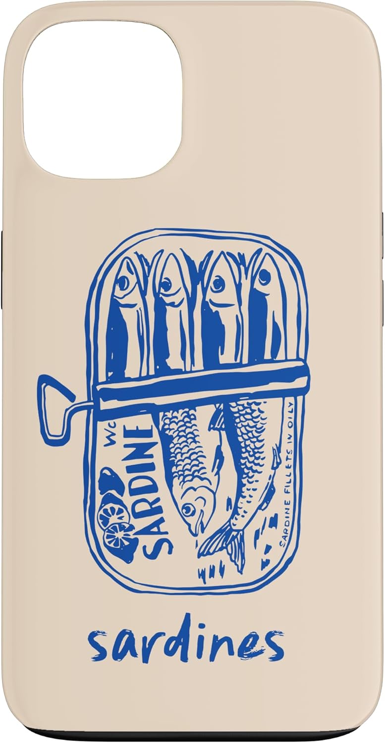 Retro European Summer Sardines Fish Vintage Case for iPhone 16 Pro Max
