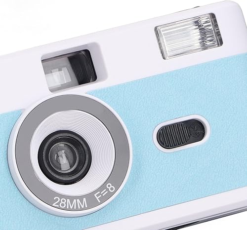 Miniatura 8 de Zyyini Cámara de película de 1.378 in, cámara de película reutilizable de 1.378 in con flash, película vintage compatible con película en blanco y